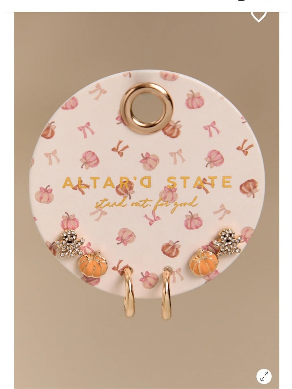 Altar'd State Spooky & Sweet Earring Set Pumpkins Ghosts Hoops